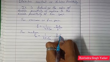 Dielectric constant, relative permitivity chapter 1 class 12