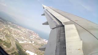 Тест экшн камеры Rekam 120. Взлет самолета Боинг 747. Вид из салона