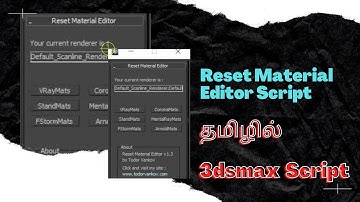 Reset material editor 3dsmax script tamil |  all slot material reset at 1 click vray, Arnold,etc