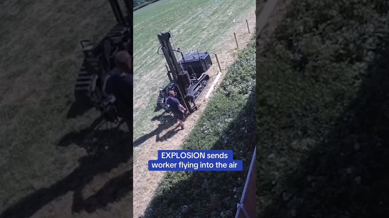 Huge EXPLOSION Sends Worker Flying Into The Air
