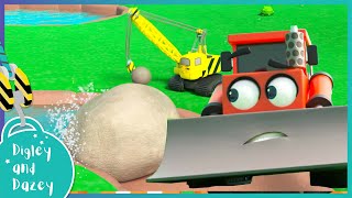 🚧 Blockage in the Trench - Working Together | Digley and Dazey | Kids Construction Truck Cartoons
