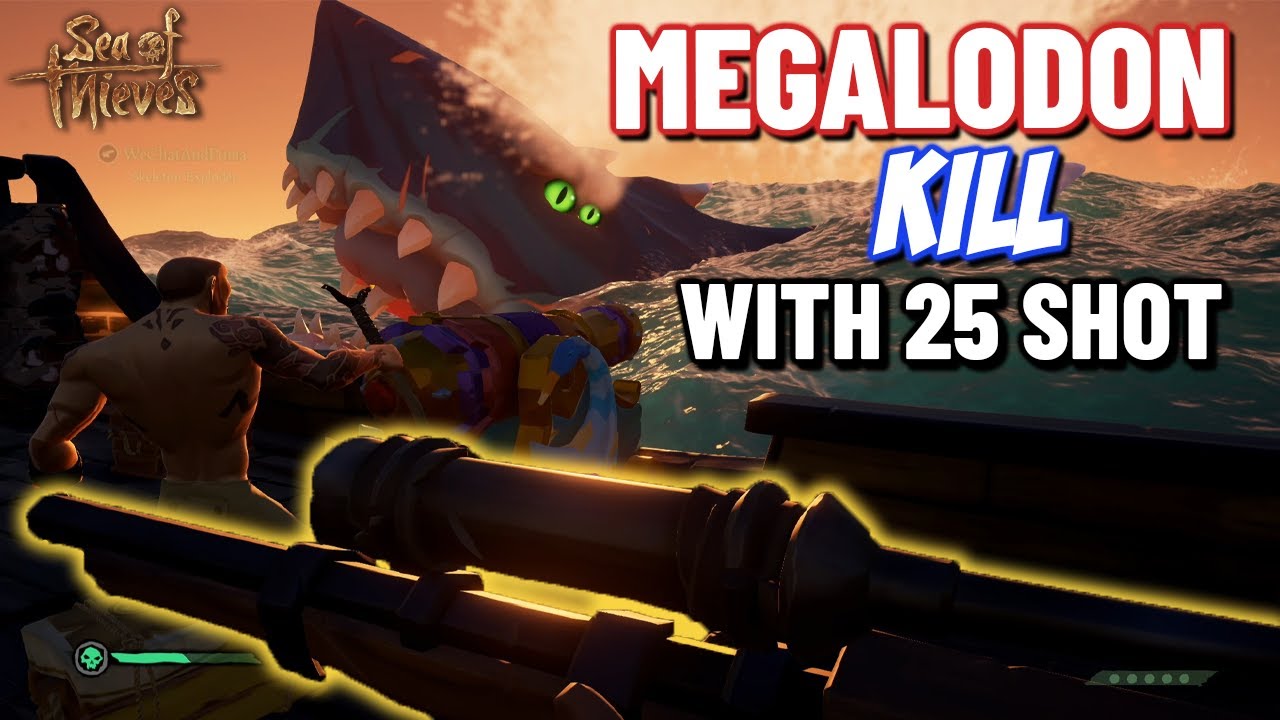 How To Kill Megalodon Sea Of Thieves Hạ Megalodon với 25 Phát Súng | Sea of Thieves | How to kill Megalodon