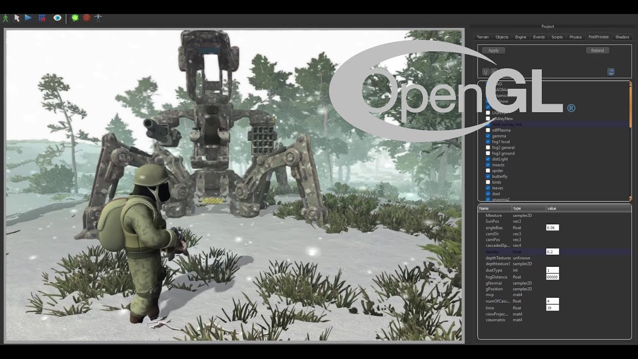 OpenGl snow shader GLSL - YouTube