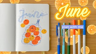June 2025 Bullet Journal Setup | Plan with me 🍊 orange theme