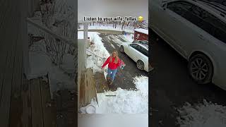 Listen to your wife! #lmfao #funny #ice #snow #slip #fall #laughs #cold