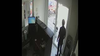 Security Camera Captured a Girl Falling by a Door