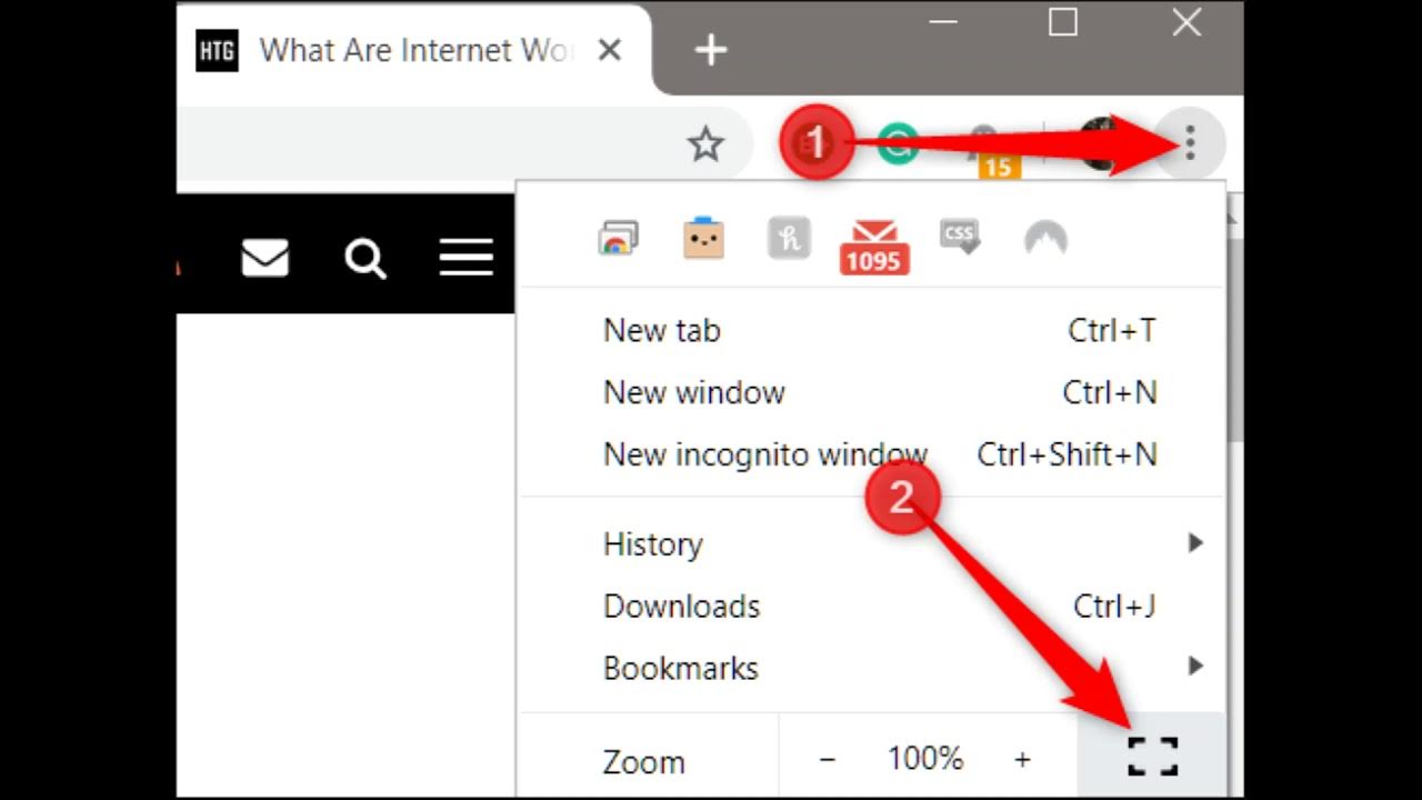 How to make Google Chrome Go Full Screen Mode explained in 10 seconds