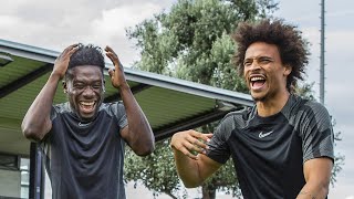 Footballers roasting each other's hair