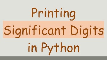 Printing Significant Digits in Python