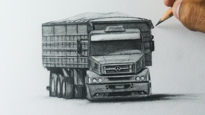 Scania top na carretinha arqueada #desenhando #caminhões