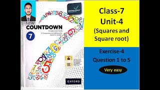 Class 7 math exercise 4 | New countdown third edition book 7 exercise 4 | Squares and Square root
