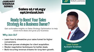 Business Accelerator MasterClass: Sales Strategy Optimization