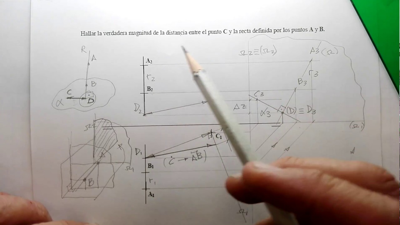 DISTANCIA DE PUNTO A RECTA PERPENDICULAR A L. T . Mediante el Perfil