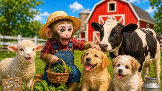 Monkey Baby's Happy Farm Adventure with Cute Animals!| Nursery Rhymes & Kids Songs |Bobby Kids Songs