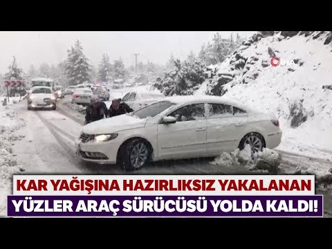 Antalya-Konya Karayolunda Yoğun Kar Yağışı...