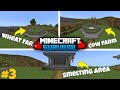 Minecraft Survival Ep 3: Small Wheat Farm, Cow Farm &amp; Smelting Area Setup!(Hindi Gameplay)