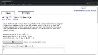 CodingBat Array 2 centeredAverage Net Worth