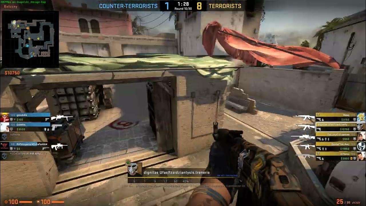 CSGO Mirage Action 240hz refresh rate 2022.05.05 YouTube