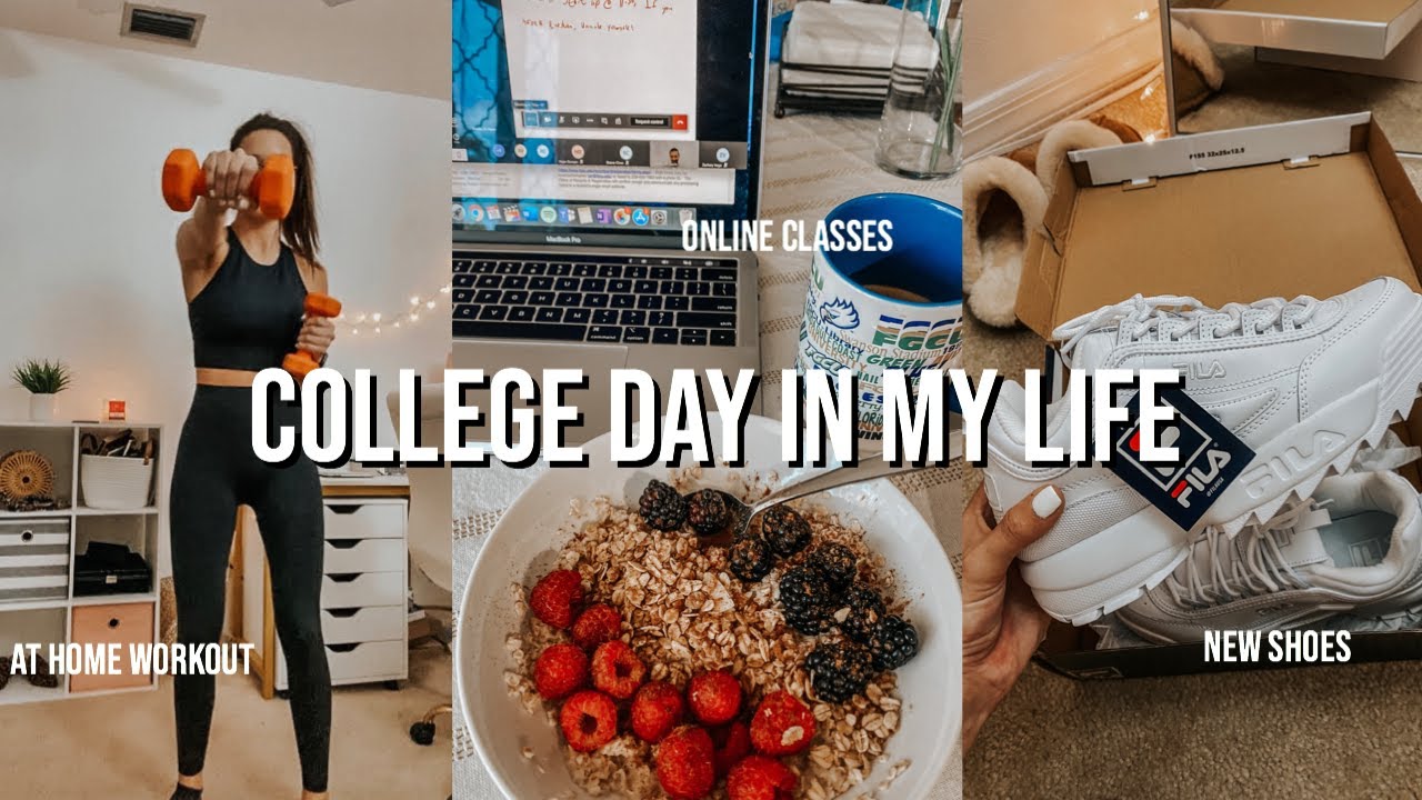 VLOG: online classes, at home workout, staying productive while not leaving the house
