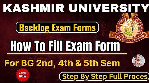 Kashmir University UG Backlog Exam Form Submission Process || Step By Step Full Demo Procedure