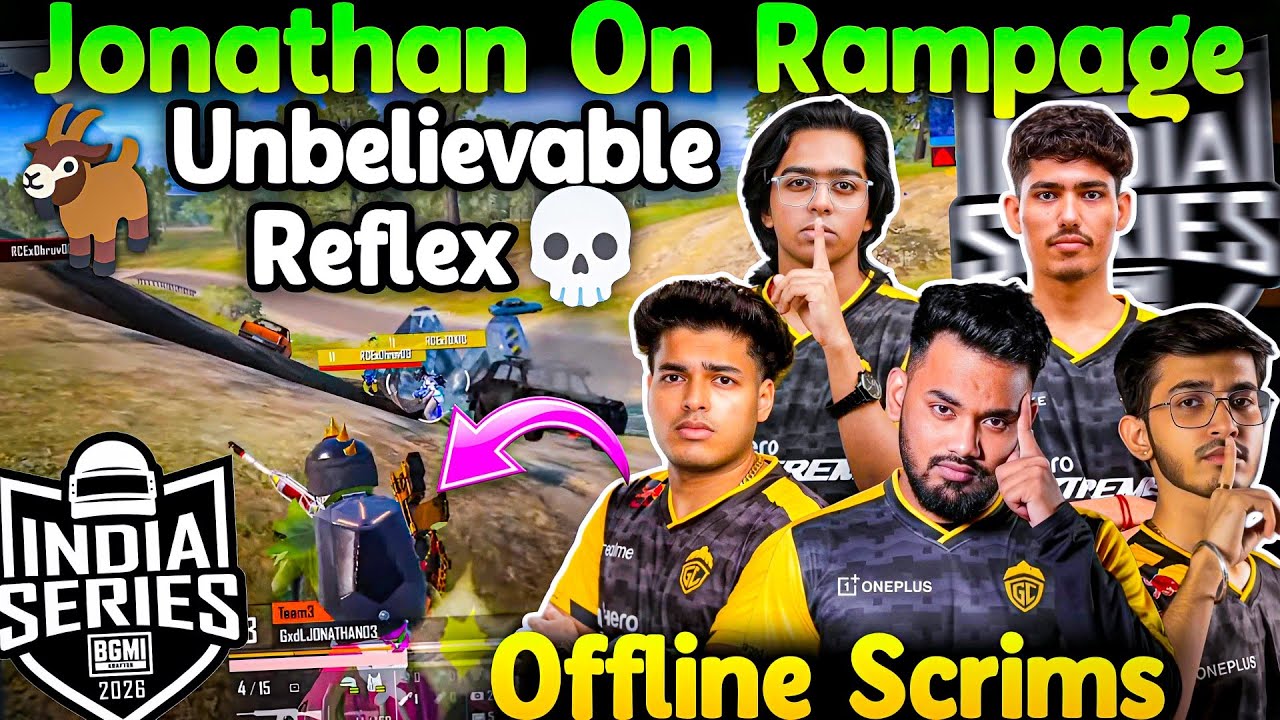 🇮🇳Jonathan On Rampage🥵 Unbelievable Reflex💀 1 Knock Push🥶 BGIS Offline Scrims