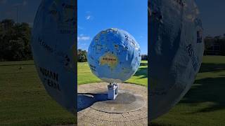 🇦🇺 AU: Hello from Tassie 💙 World Globe, Ulverstone, Tasmania, Australia 🩵 #sculpture #art #artwork