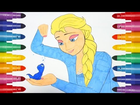 FROZEN 2 Elsa and lizard coloring Холодное сердце 2 Эльза и ящерица раскраска - YouTube