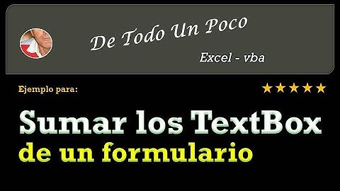 Sumar varias cajas de texto de un formulario