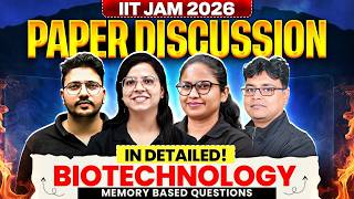 IIT JAM 2026 Biotechnology Paper Discussion | Memory Based Questions Analysis | PW IIT JAM
