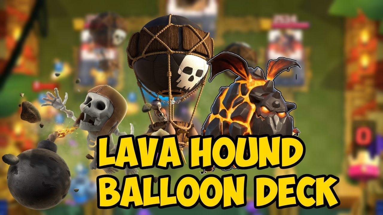 3 CROWN SECURED! LAVA HOUND BALLOON FREEZE DECKCLASH ROYALE NEW