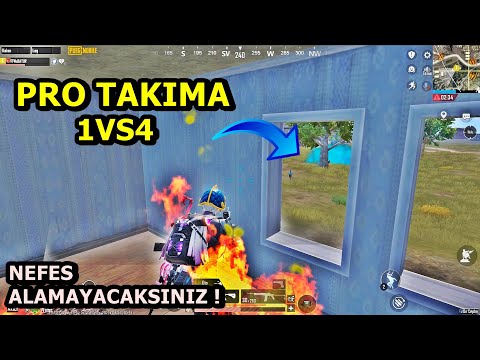 PRO TAKIMA 1VS4 ! NEFES ALAMAYACAKSINIZ BU NASIL MAÇ ! ONE MAN SQUAD PUBG MOBİLE