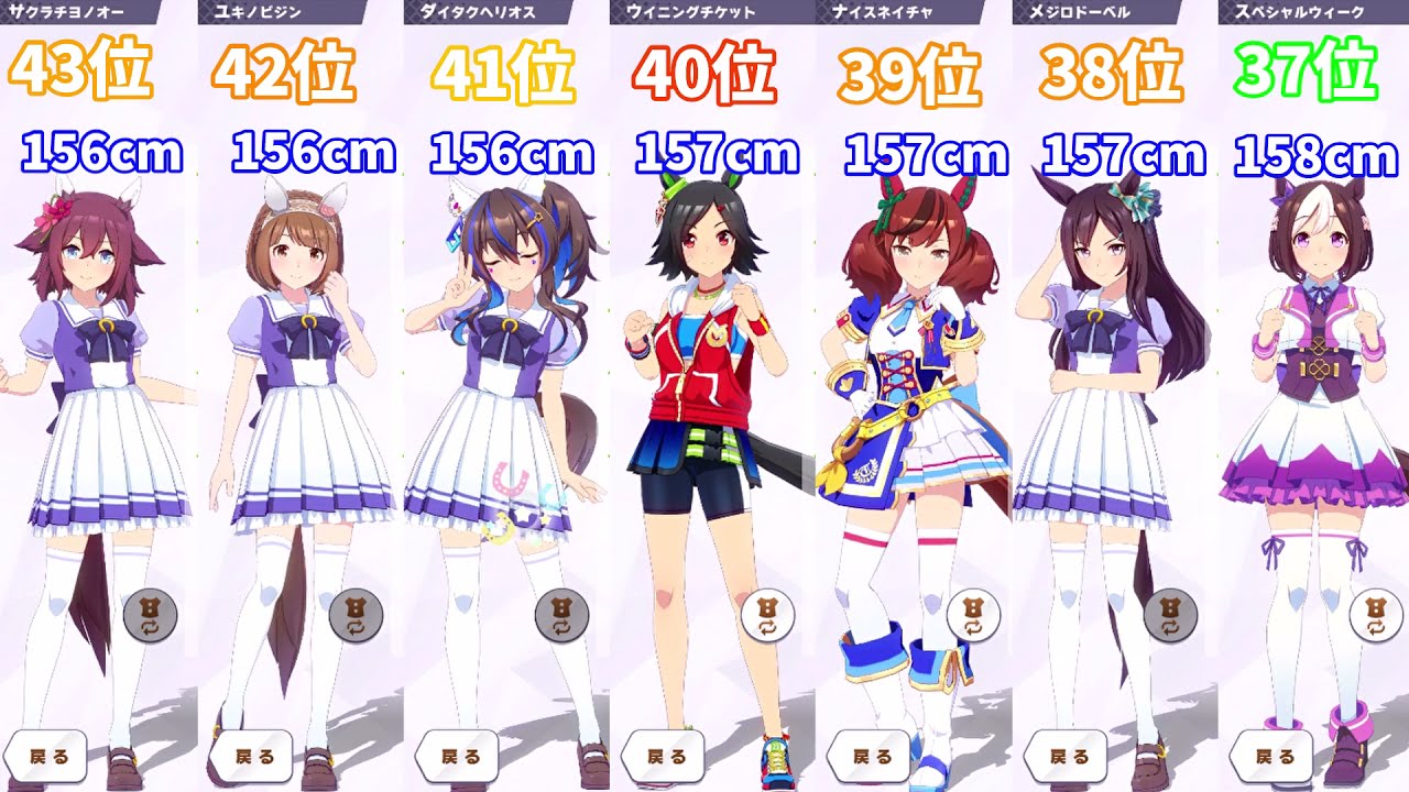 【ウマ娘】『ウマ娘身長ランキング』　最後におまけもあるよ！　【プレイ動画】【切り抜き】 