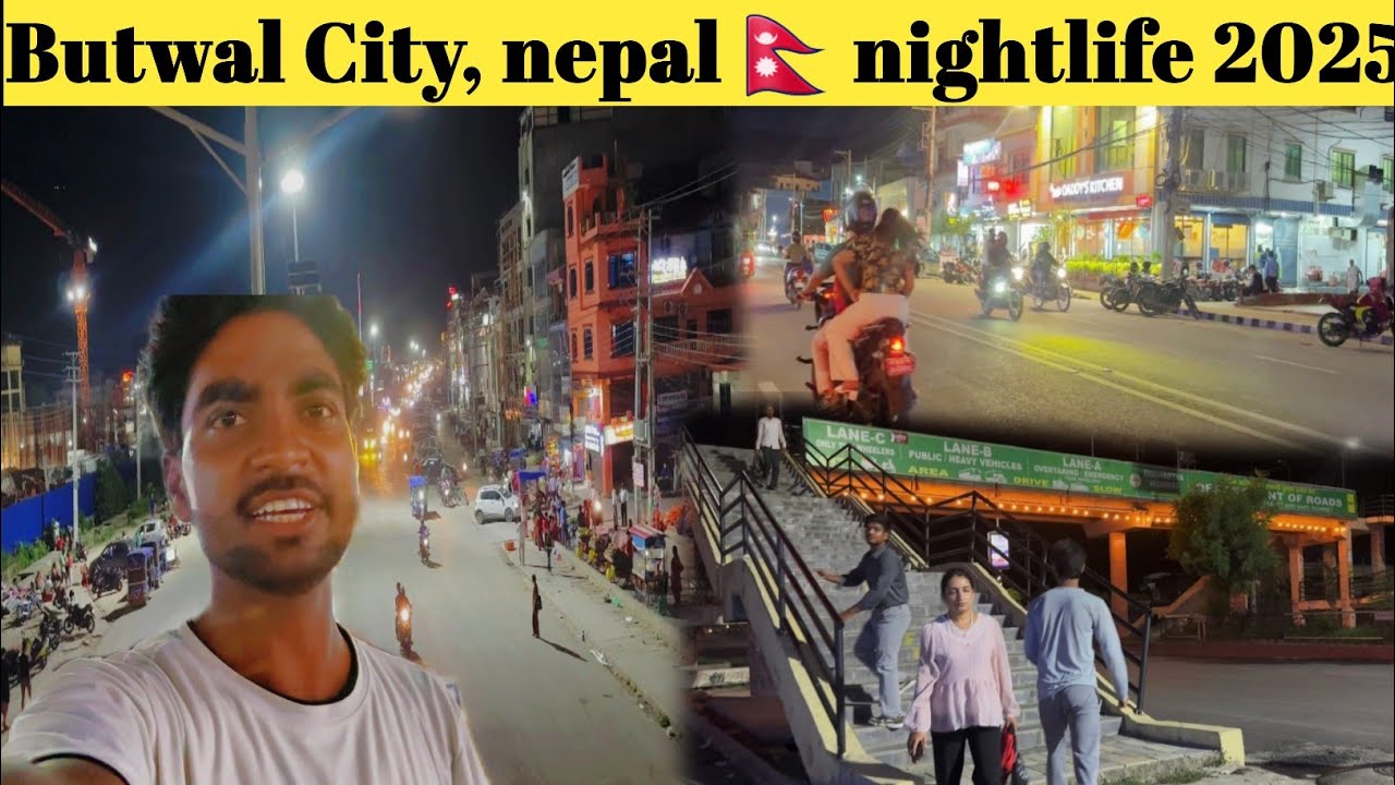 Indian🇮🇳 exploring Nepal 🇳🇵| Butwal, Nepal 🇳🇵 city night life | night view walking on road Butwal 🇳🇵