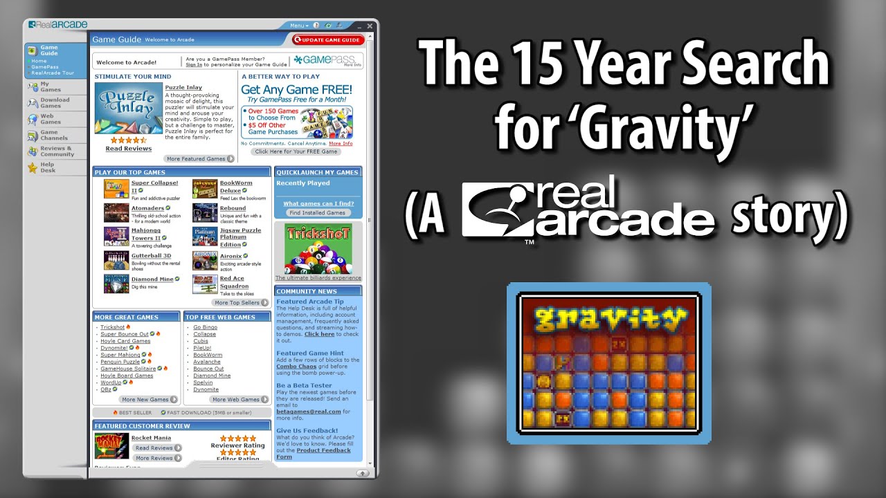 The 15 Year Search for ‘Gravity’ (a RealArcade story)