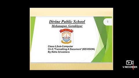Class-3, Sub-Computer,Ch-5,"Formatting A Document"(Revision)