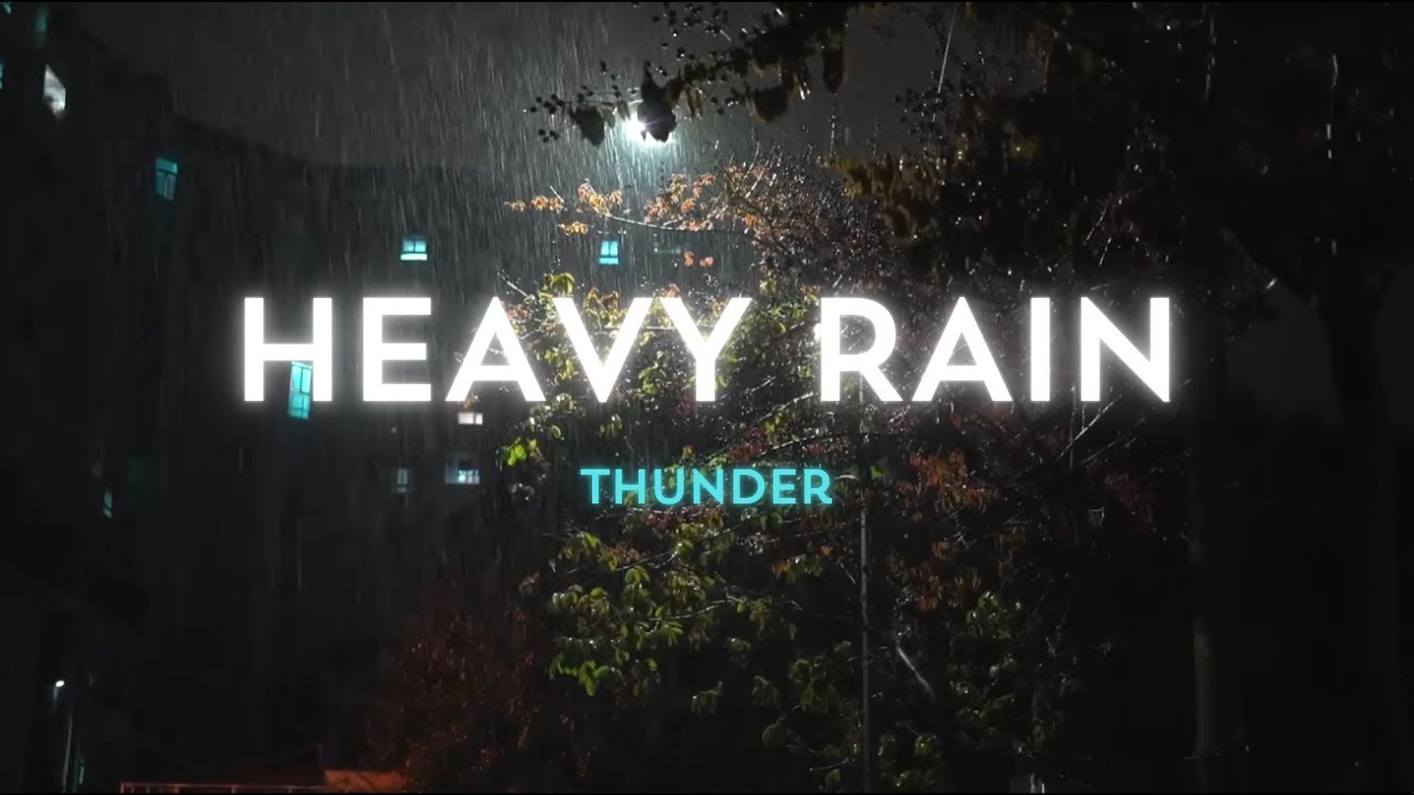 Heavy Rain & Thunderstorm Sounds | Focus Aid with No Ads and No Visuals | Black Screen Ambience