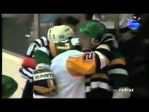 Basil McRae cheap shots versus Penguins