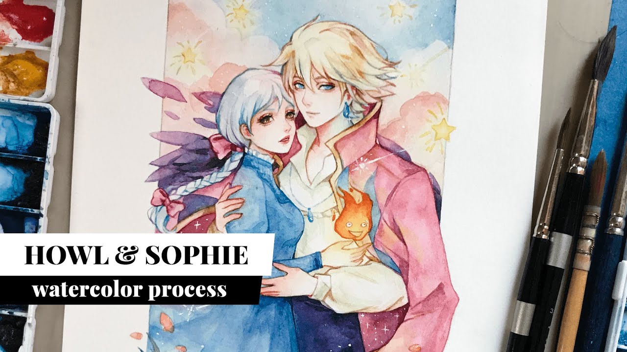 Howl And Sophie | Watercolor Process