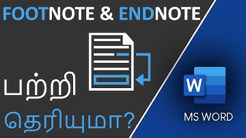 Footnote and Endnote in MS Word in Tamil