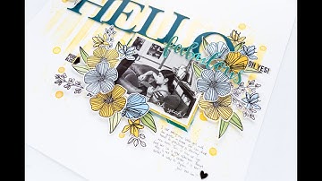 How to Combine Simple Mixed Media Elements for a DIY Floral Scrapbook Layout