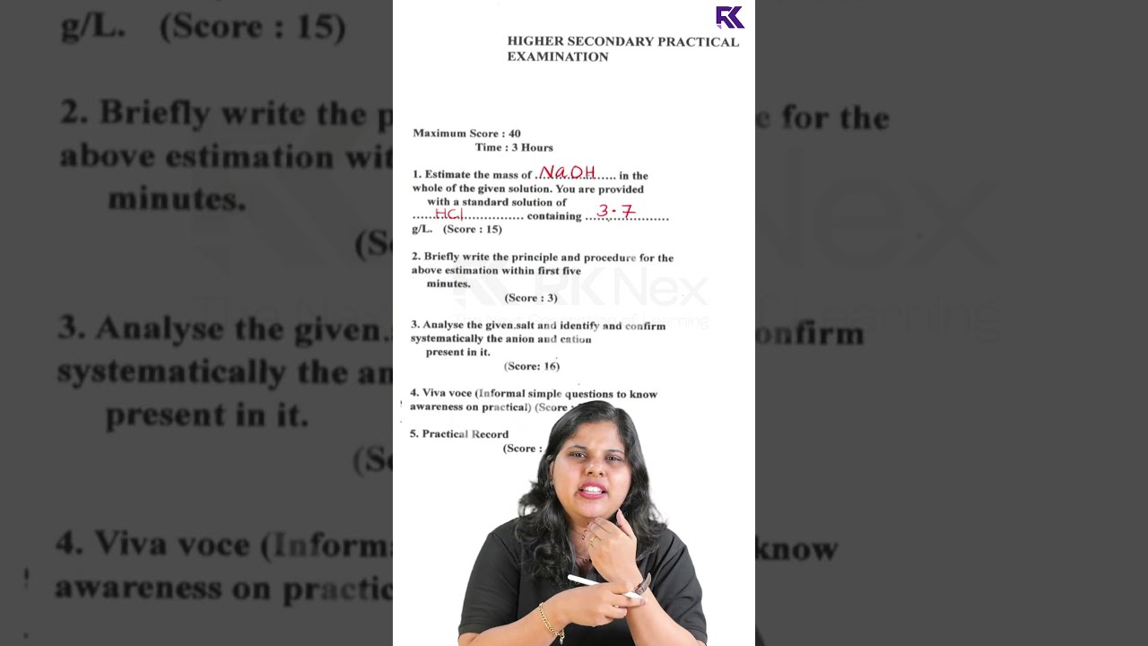 Plus Two Practical Exam Chemistry 🧪  Model Exam Question Paper Discussion 💯 | RK Nex