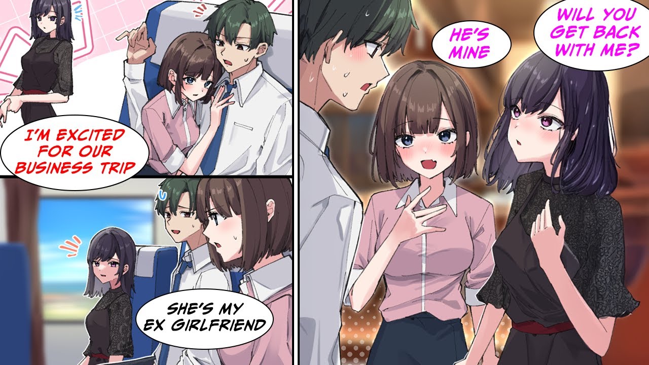 [Manga Dub] On the train to a business trip with my beautiful coworker, I run into my ex girlfriend