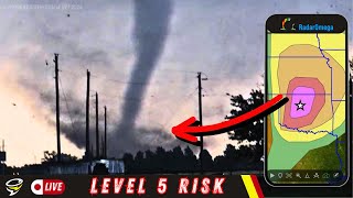 🟥 LEVEL 5 TORNADO OUTBREAK RISK! HIGH RISK Live Storm Chaser Weather - Oklahoma Kansas