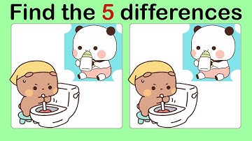 Look and Find 5 Differences No81 Pandas3 | Spot the difference | Illustration Game | Images