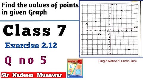 Class 7 Exercise 2.12 SNC Maths Ex 2.12 Find the values of points on graph paper  in Urdu Hindi