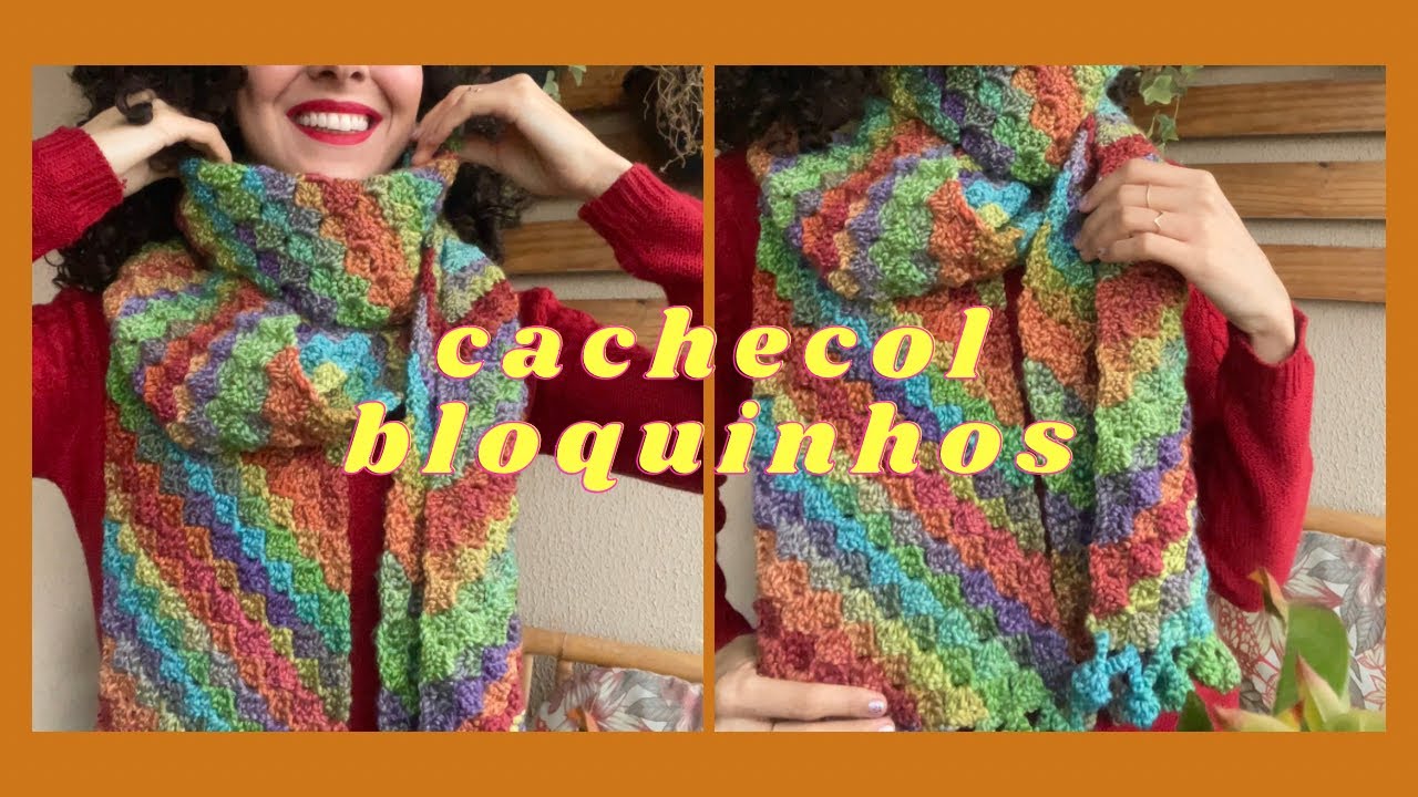 MAXI CACHECOL BLOQUINHOS - CROCHÊ