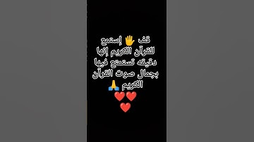 قف 🖐️ إستمع للقرآن الكريم إنها دقيقه تستمتع فيها بجمال صوت القرآن الكريم 🙏❤❤❤ #تلاوة_جميلة #المصحف