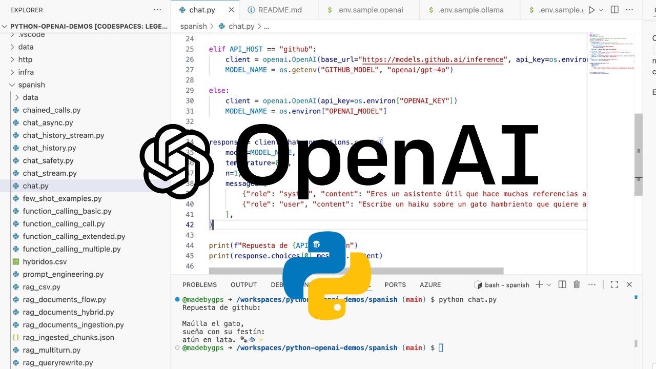 Guía de Repositorio Python + OpenAI Demos | Serie Python+AI - YouTube
