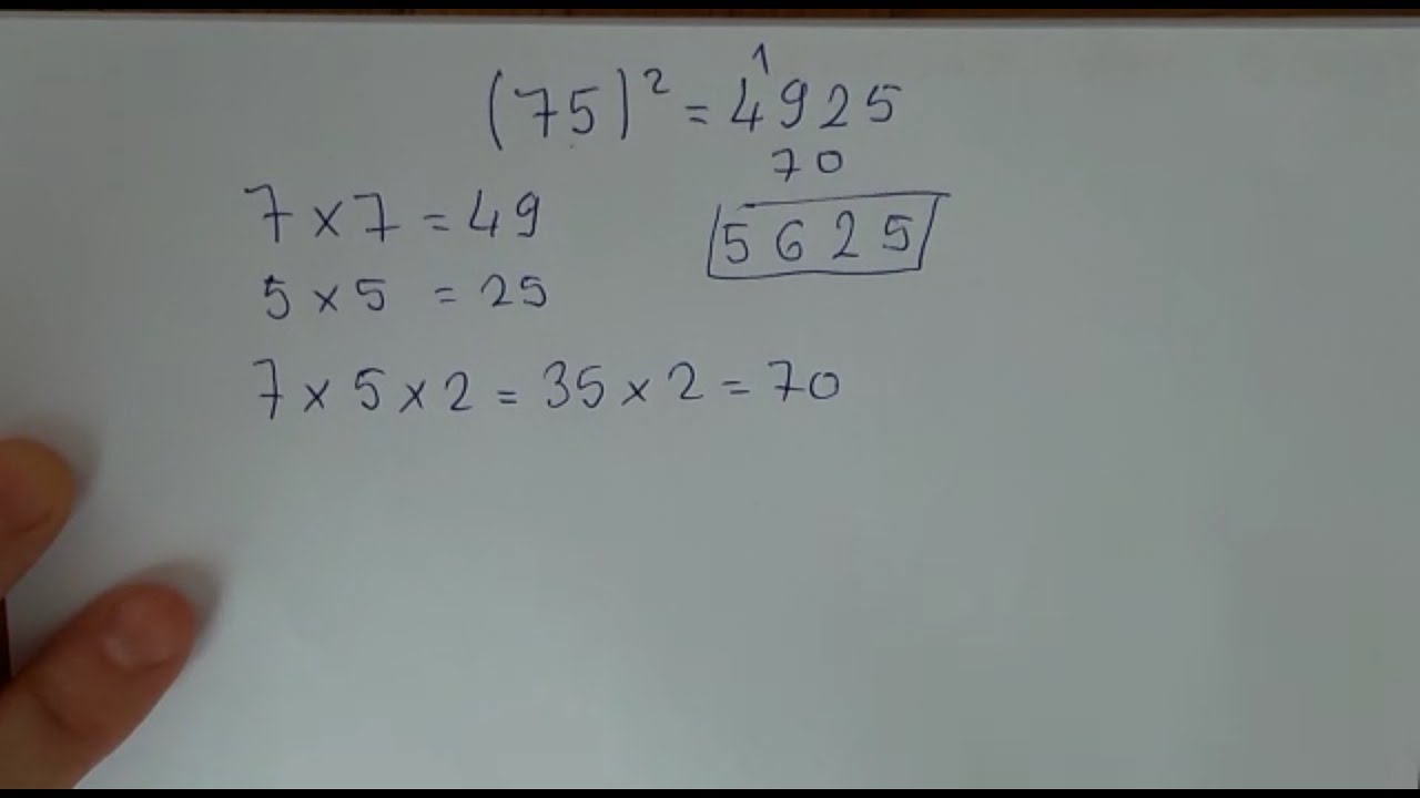 Trucco Per Calcolare Il Quadrato Di Un Numero A Due Cifre - YouTube