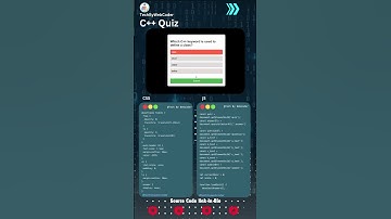 C++ Quiz Using Html,Css And Javascript || Source Code Link In Description #techbywebcoder